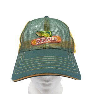 K-Products DEKALB Seed Full Mesh Snapback Cap Hat Green Yellow Vintage